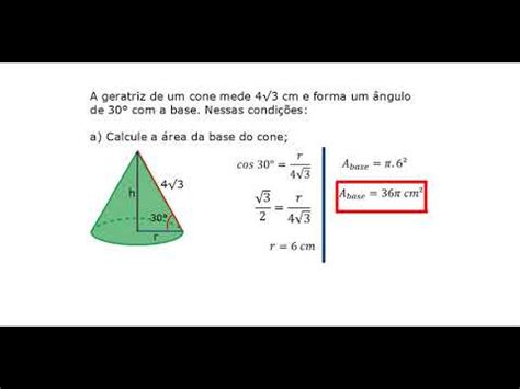 Exercício resolvido área da secção transversal do cone YouTube