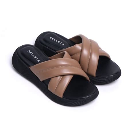 Jual Sandal Casual Slop Wanita Tebal Model Silang Kekinian Kanna Series