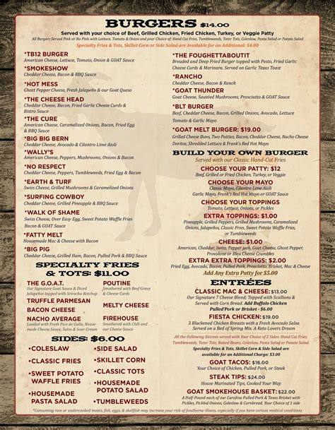 Menu at The Goat pub & bar, Portsmouth