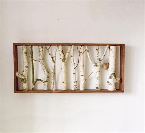 Birch Branches Wall Art White Birch Forest Wall Art Birch Shelves Etsy