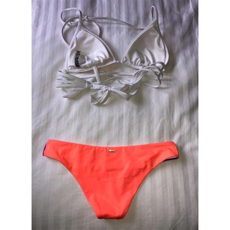 Victoria Secret PINK Colour Block Triangle Bikini Depop