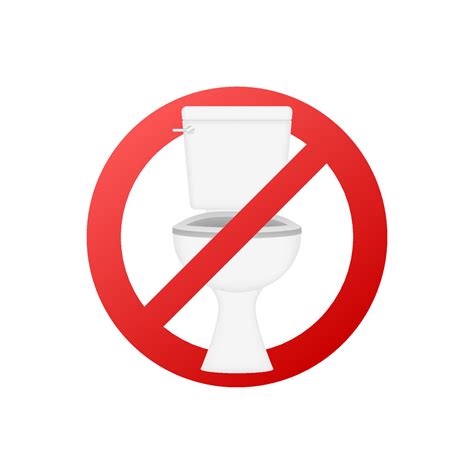 No Toilet Sign Warning Icon Vector Illustration 29922375 Vector Art