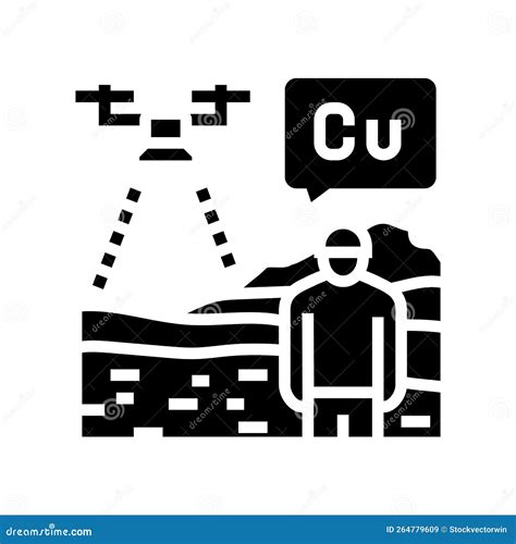 Aerial Surveying Exploration Copper Glyph Icon Vector Illustration