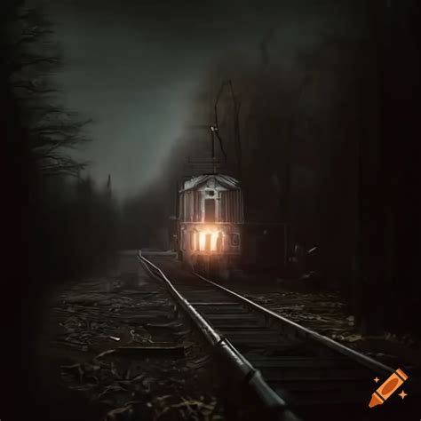 Image Of A Spooky Ghost Train For A Horror Videogame