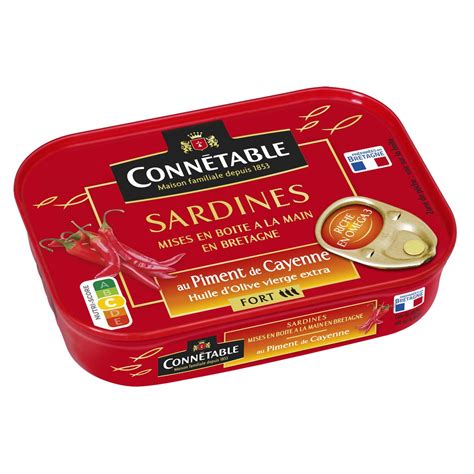 Connetable Sardines Huile DOlive Vierge Extra Et Piment De Cayenne Fort