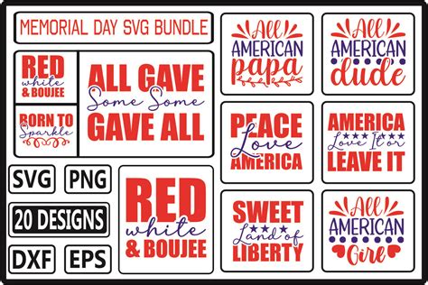 Memorial Day Svg Bundle Graphic By Designshop Creative Fabrica