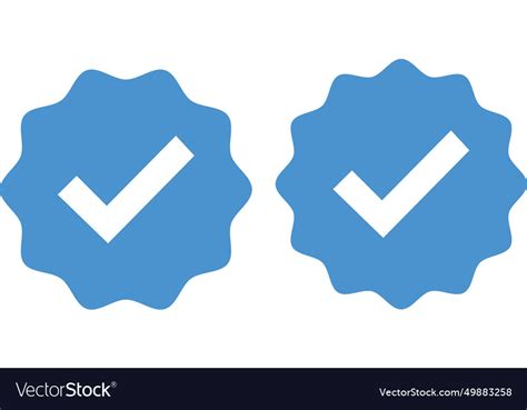 Blue verified badge icon check mark Royalty Free Vector