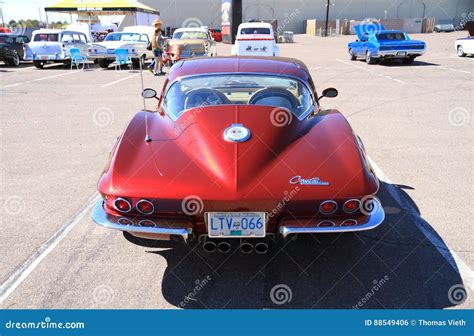 Classic Car 1964 Corvette Sting Ray Coupe Rear View Editorial Photo