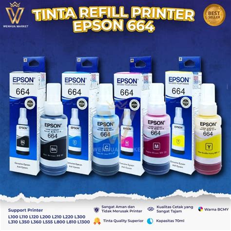 Jual Tinta Epson 664 For Printer L120 L210 310 L360 Dus Baru Di Lapak