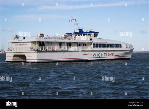 Wightlink Fast Ferry Wight Ryder II Arriving At Portsmouth From Ryde