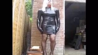 Shiny Slut Sissy Patsypvc Loves Shiny Tight Pvc Skirts And Seamed Shiny