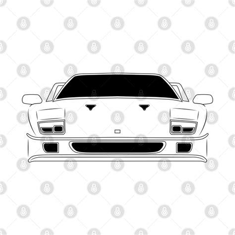 Ferrari F40 Black Outline - Car - T-Shirt | TeePublic