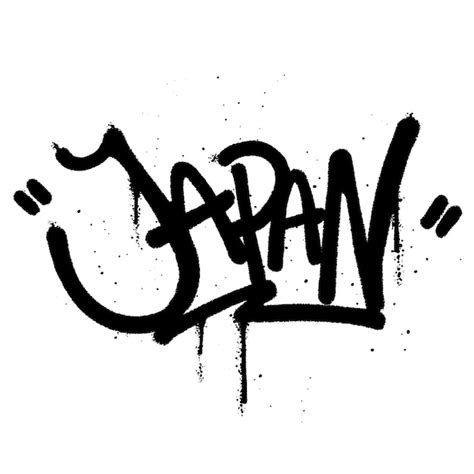 Graffiti pintura en aerosol palabra japón vector aislado Vector Premium