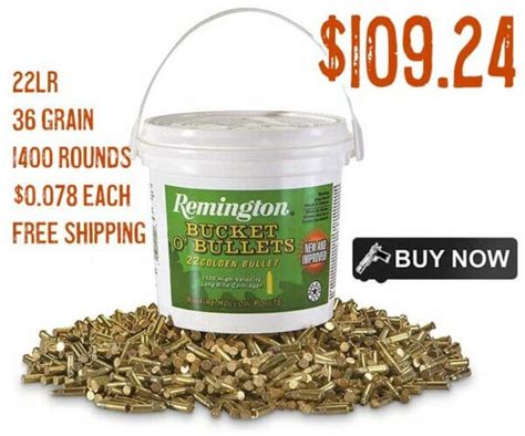 Remington Ammo 22lr Golden Bullet 36gr 1400 Round Bucket 10924