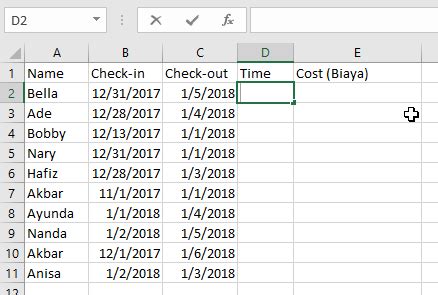 Cara Membuat Rumus Tanggal Otomatis Di Excel Dan Contohnya Online