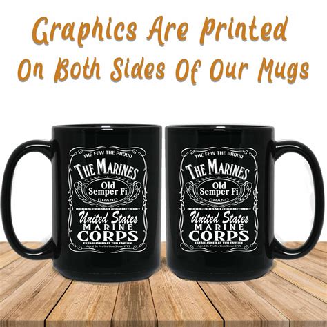 The marine corps aged to perfection military themed black coffee mugs