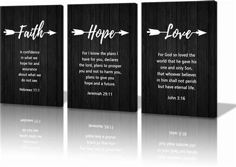 Amazon KAWAHONE Faith Hope Love Wall Art Inspirational Scripture