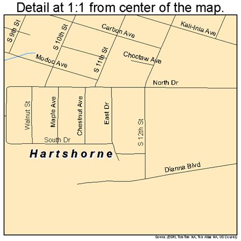 Hartshorne Oklahoma Street Map 4032850