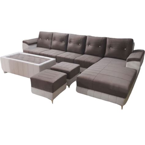 5 Seater Leather L Shape Sofa Set With Lounger At Rs 52000 Set In