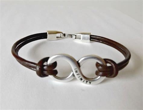 Mens Infinity Bracelet Infinity Leather Bracelet By Kuartz On Etsy