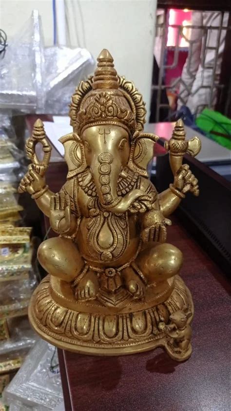 Golden Brass Ganesh Statue Temple At Rs 2000 In Madurai ID 27126424862