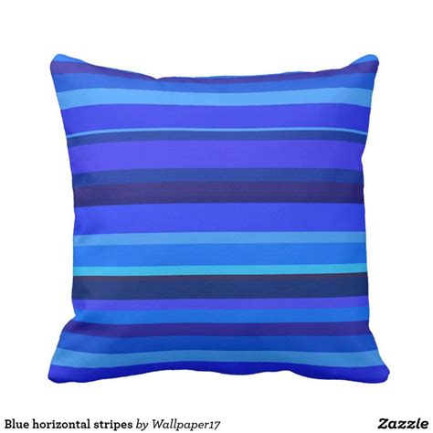 Blue Horizontal Stripes Throw Pillow Zazzle