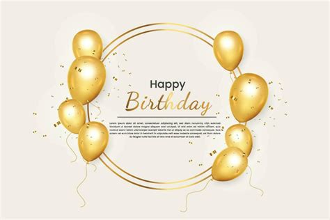 Birthday Wish With Realistic Golden Balloon Set With Golden Confitty