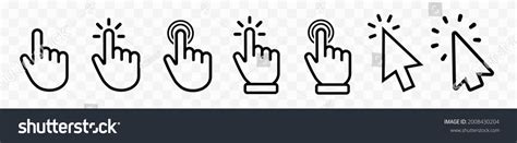 Vector Hand Cursors Icons Click Set Stock Vector Royalty Free