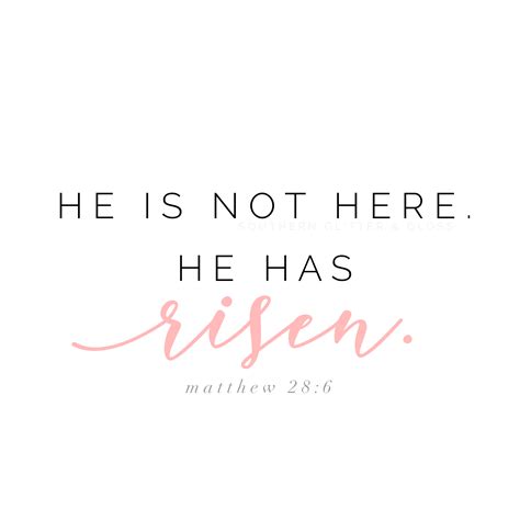 He Is Not Here He Has Risen Matthew 28 6 Easter Sunday Quote He Has