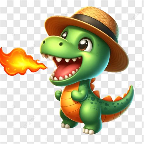 3d Dinosaur Wearing A Hat With Fire From Mouth 3d Dinosaur Wearing A