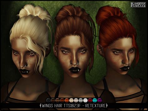 The Sims Resource Blahberrypancake Wings Hair Tts1023 F Retexture