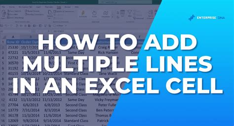 How To Add Multiple Lines In Excel At Once Printable Online