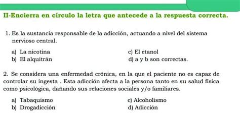 Solved Ll Encierra En Circulo La Letra Que Antecede A La Respuesta