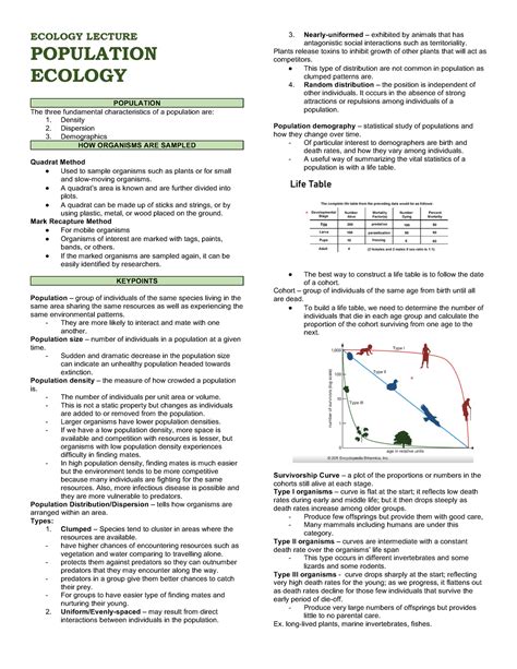 Lec Population Ecology Ecology Lecture Population Ecology