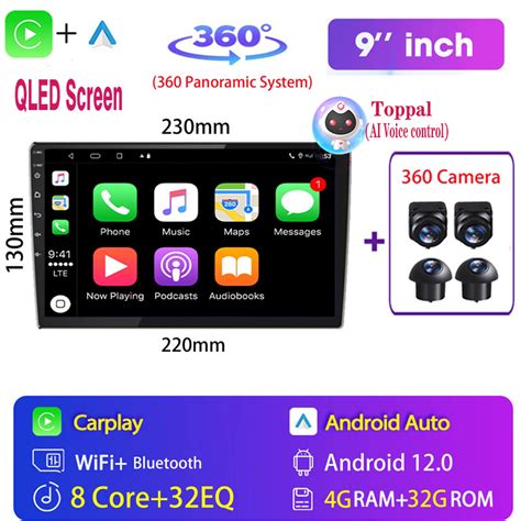 9inch 10 Inch QLED Touch Screen Android Car Radio 2Din 8 Core 4G 32G