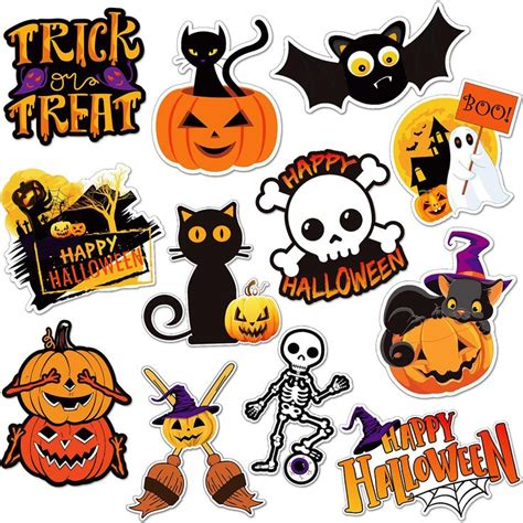 12 Pcs Halloween Magnetic Stickers Pumpkin Magnet Stickers Bat Magnet