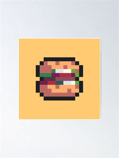 Pixel Art Pattern Hamburger Poster For Sale By Bambv2 Redbubble