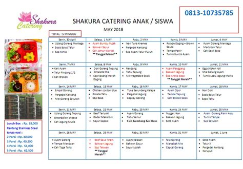 Detail Contoh Menu Catering Harian Koleksi Nomer 20