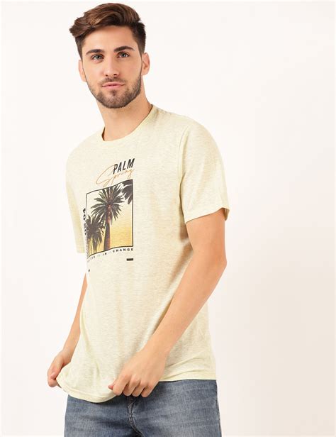 Pure Cotton Printed Round Neck T Shirt