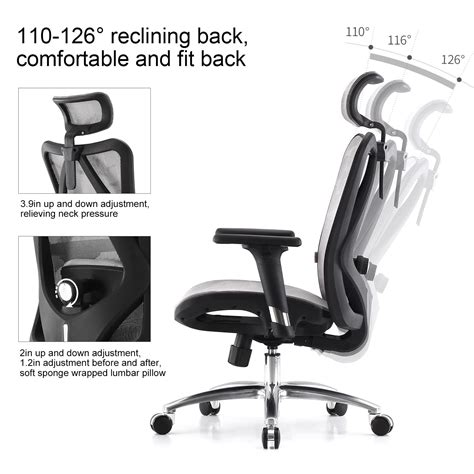 SIHOO Ergonomic Mesh Office Chair Computer Desk Chair With 3 Way