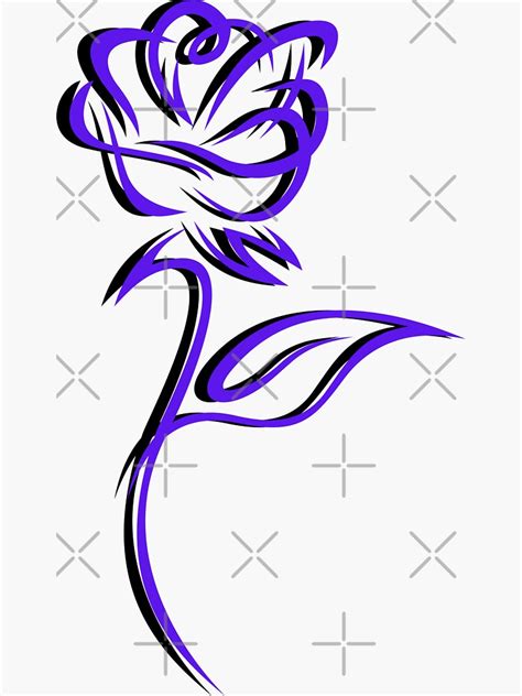 Purple Rose Sticker For Sale By Mariamne Redbubble