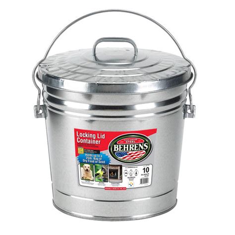 Behrens 10 Gal 15 In H X 16 In Dia Garbage Pail With Lid 6110kx