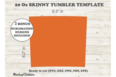 20oz Skinny Tumbler Template SVG, Tapered and Straight Wall