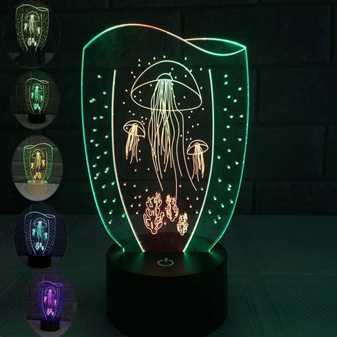 Jellyfish Lamp Tropical Aquarium Light Fish Tank LED Light LED Desktop ...