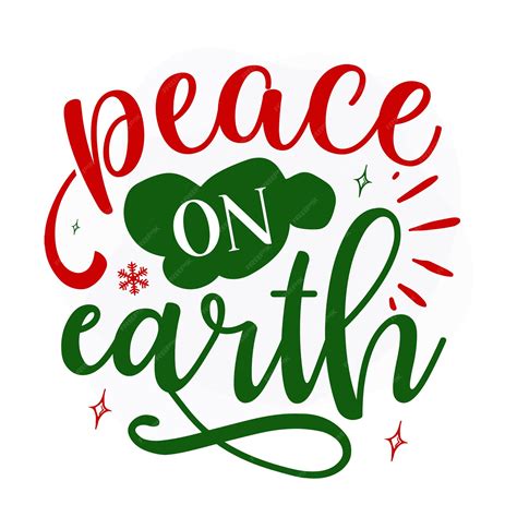 Premium Vector Peace On Earth Premium Christmas Quote Vector Design