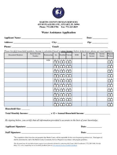 Fillable Online Water Assistance Application Eligibility Criteria