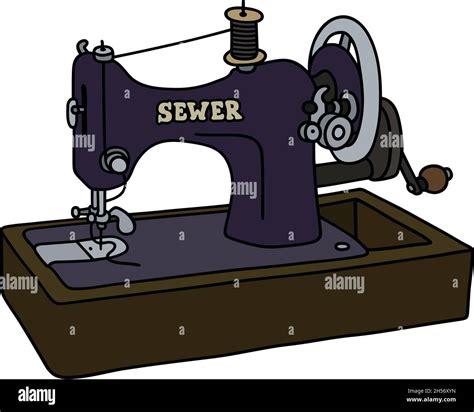 Hand drawing of a vintage mechanical sewing machine Stock Vector Image & Art - Alamy