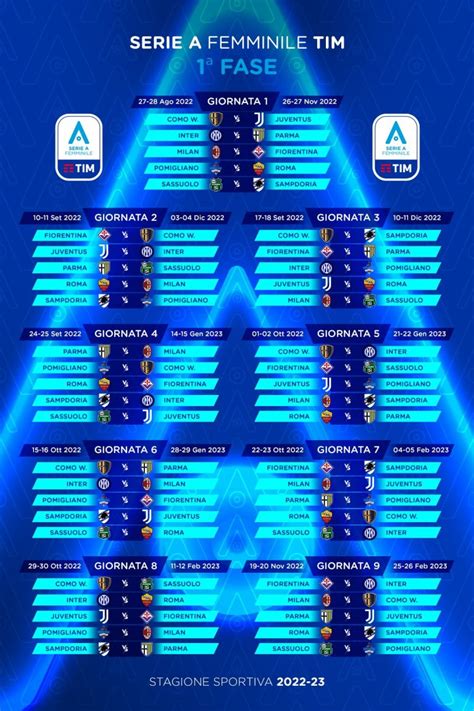 Il Calendario Della Serie A Femminile L Football