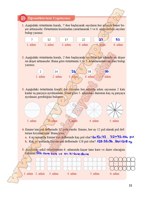 5 Sınıf Özgün Yayınları Matematik Ders Kitabı Cevapları Sayfa 18 19 20 21