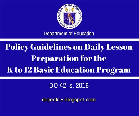 Do S Policy Guidelines On Daily Lesson Preparation For The